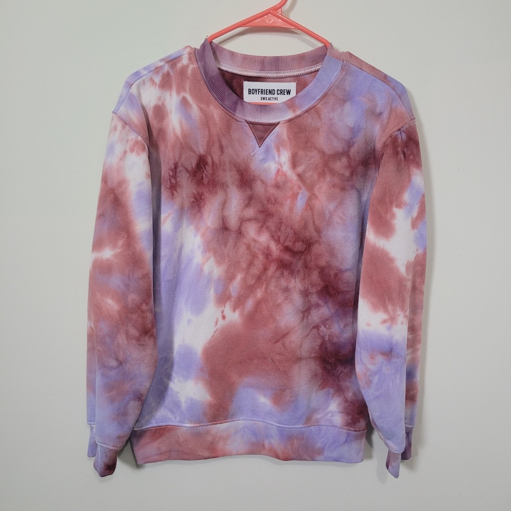 SWS Active Size S Boyfriend Crew Sweatshirt Womens Tie Dye 06-3599PRNT